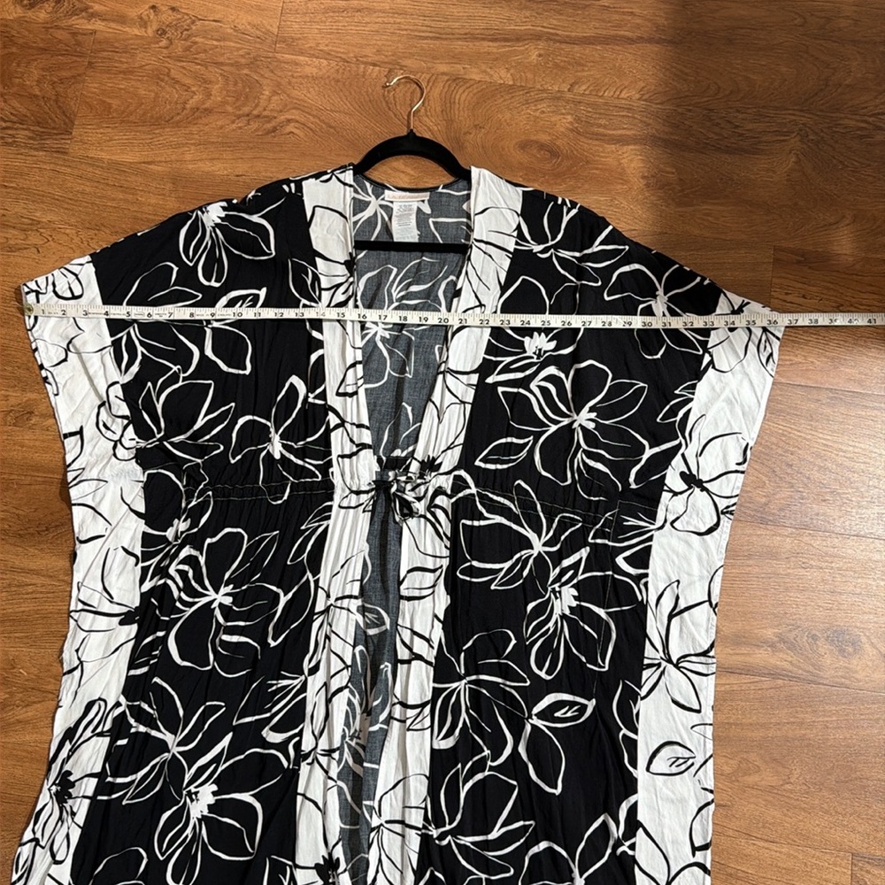 La Blanca Women One Size Kimono Swimwear CoverUp Black Moonlit Silhouette - Picture 14 of 15